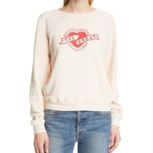 THE GREAT. Heart Sweatshirt never worn